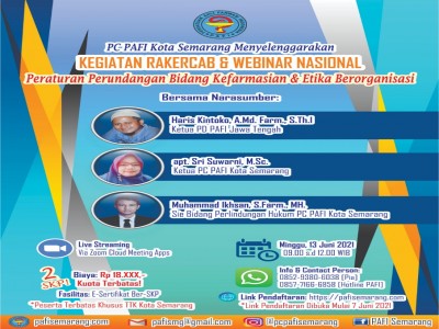 (KHUSUS ANGGOTA PC PAFI KOTA SEMARANG) RAKERCAB DAN WEBINAR NASIONAL 13 JUNI 2021